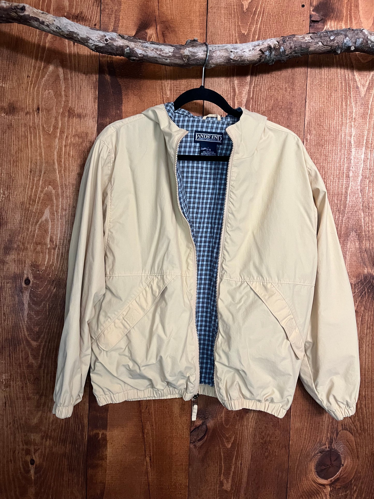 Lands end full zip rain jacket - L